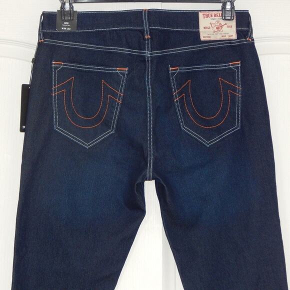 NWT True Religion Men’s GENO Relaxed SN Slim No Flap Dark Wash Jeans Size 36x32 - Picture 4 of 9